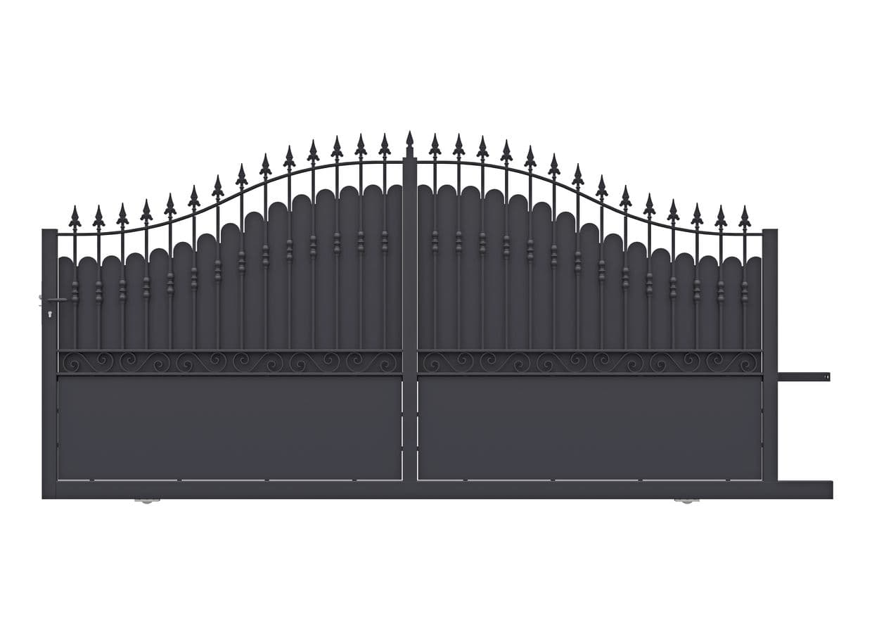 Portail coulissant Acier Dommartin plein sur mesure - Extérieur