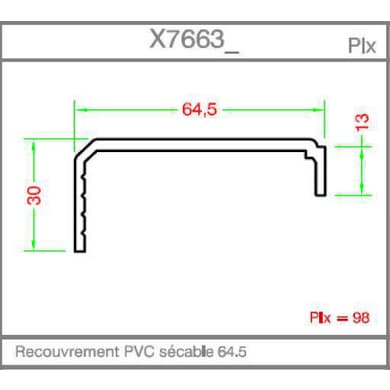 Habillage mouluré 8 x 54.5mm pour bâti sans aile PVC