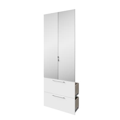 Kit de 2 portes miroirs avec 2 tiroirs H.226 cm pour Pièce à vivre Espace