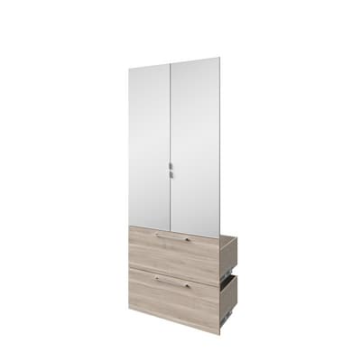 Kit de 2 portes miroirs avec 2 tiroirs H.203.5 cm pour Dressing Espace