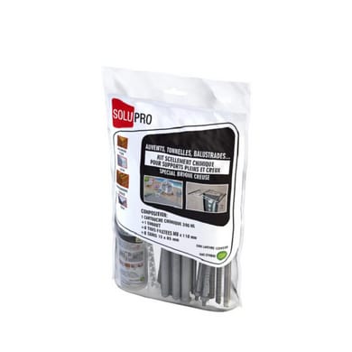 Kit de fixation mur creux pour auvents, tonnelles et balustrades.