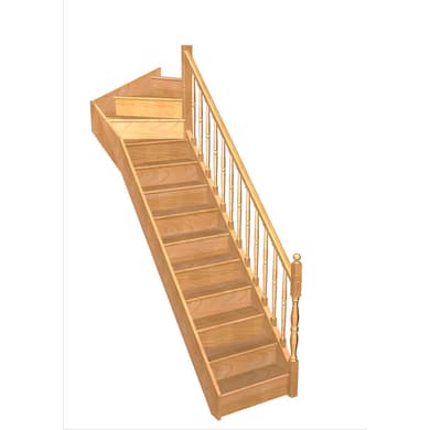 Escalier Faubourg quart tournant haut rampe Antique