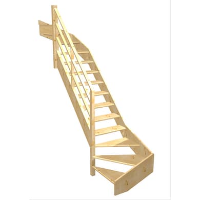 Escalier Aria double quart tournant haut & bas rampe Eden