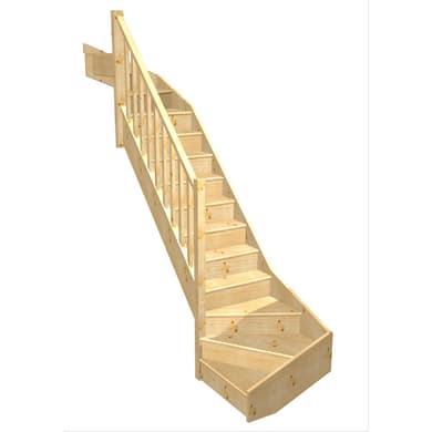 Escalier Faubourg double quart tournant haut & bas rampe Moulure