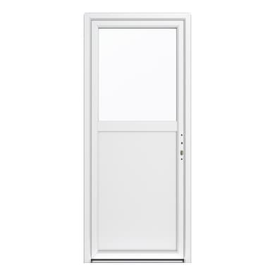 Porte de service PVC BREHAT 2 Blanc avec barillet H.200 x l.80 gauche