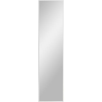 Porte de placard coulissante Glisseo décor miroir argent profil laqué blanc