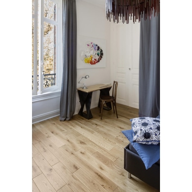 Parquet massif GAILLAC Chêne naturel brossé verni mat ép.15mm botte de 1.8 m2