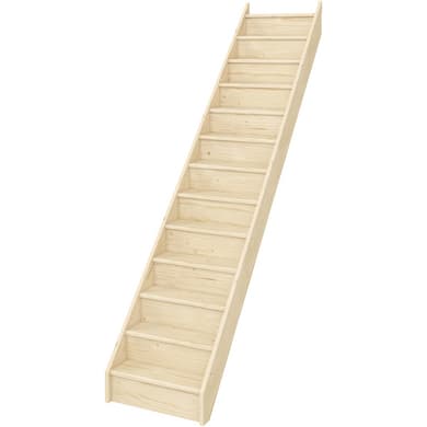 Escalier Uno bois droit sans rampe