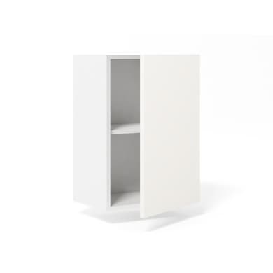 Meuble haut de rangement H.77 cm grande largeur 1 porte, 1 tablette