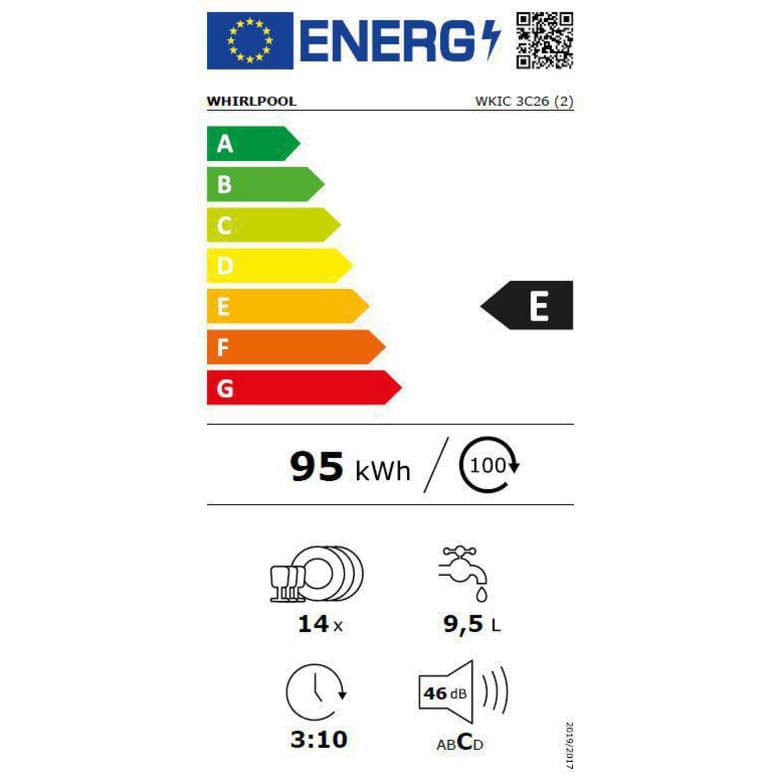 Lave-vaisselle full intégrable WHIRLPOOL 46 dB L. 60 cm - Cuisine