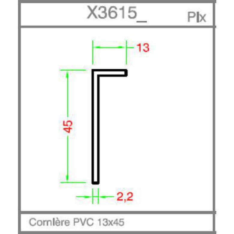 Habillage intérieur et/ou extérieur Classic PVC Angle 13/45mm - Fenêtres