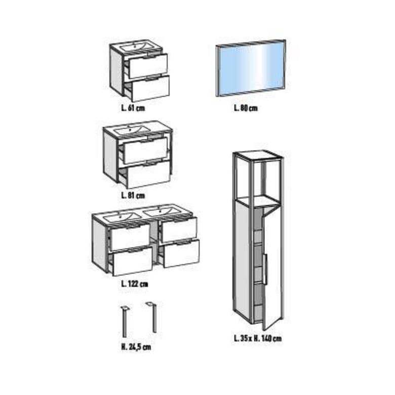 Meuble sous vasque METAL sans plan - Salle de bains - Lapeyre