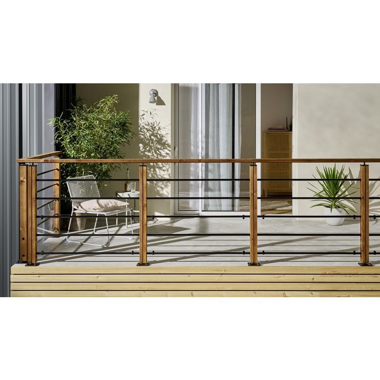 Main courante profilée 2600mm recoupable pour balustrade Moka -Lapeyre