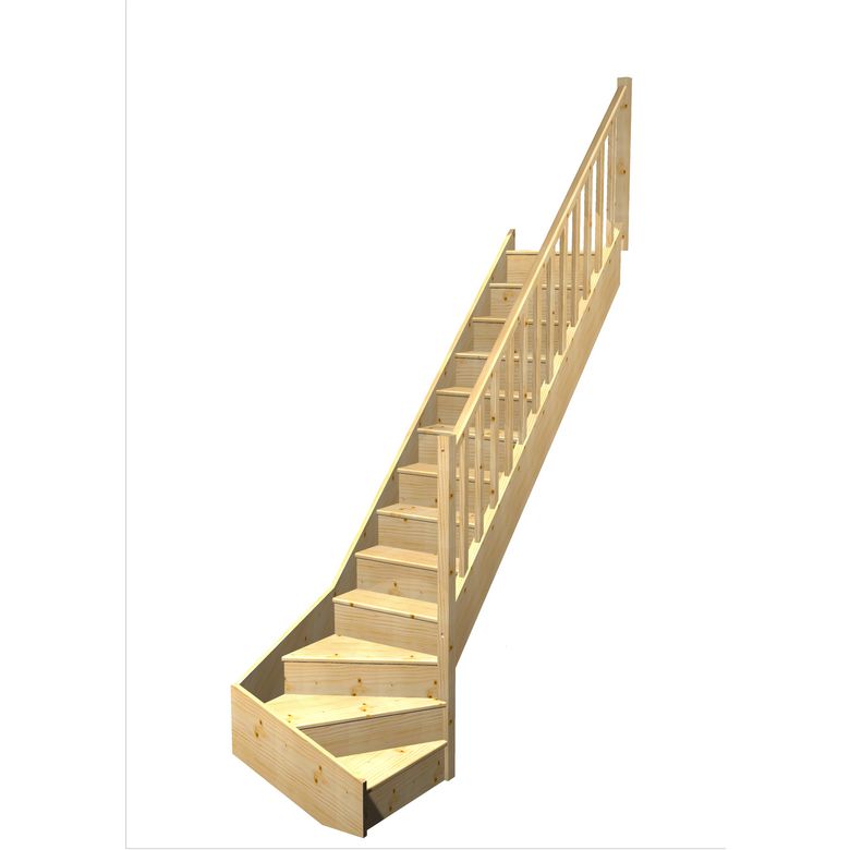 Escalier Faubourg quart tournant bas rampe Moulure | Lapeyre