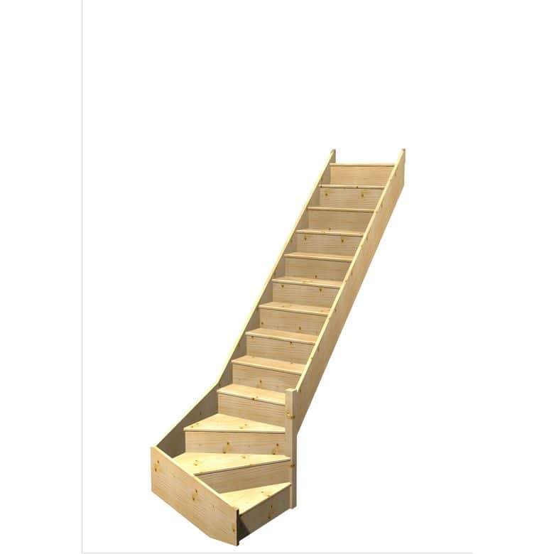 Escalier Faubourg quart tournant bas sans rampe | Lapeyre