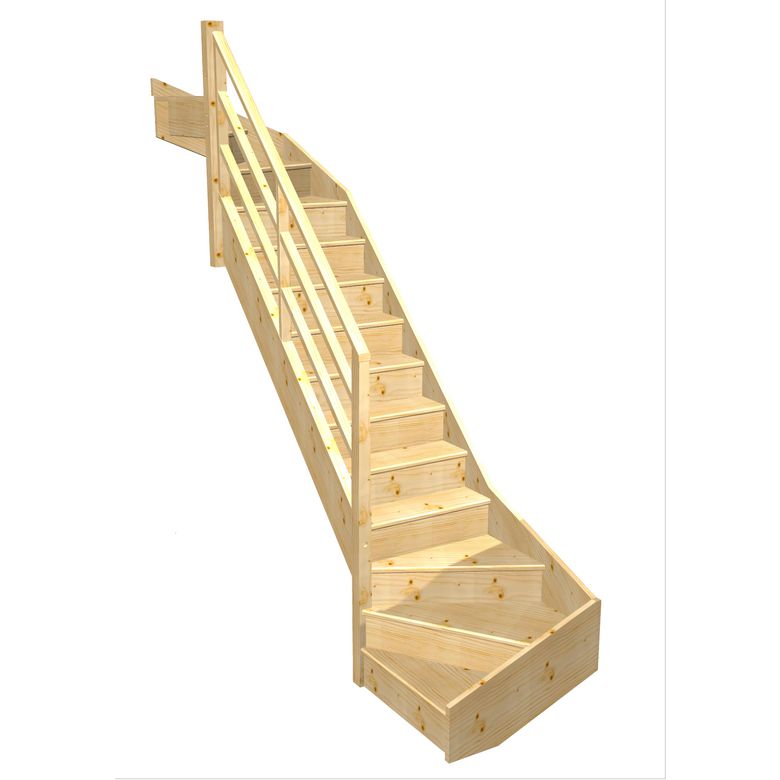 Escalier Faubourg double quart tournant haut & bas rampe Eden | Lapeyre