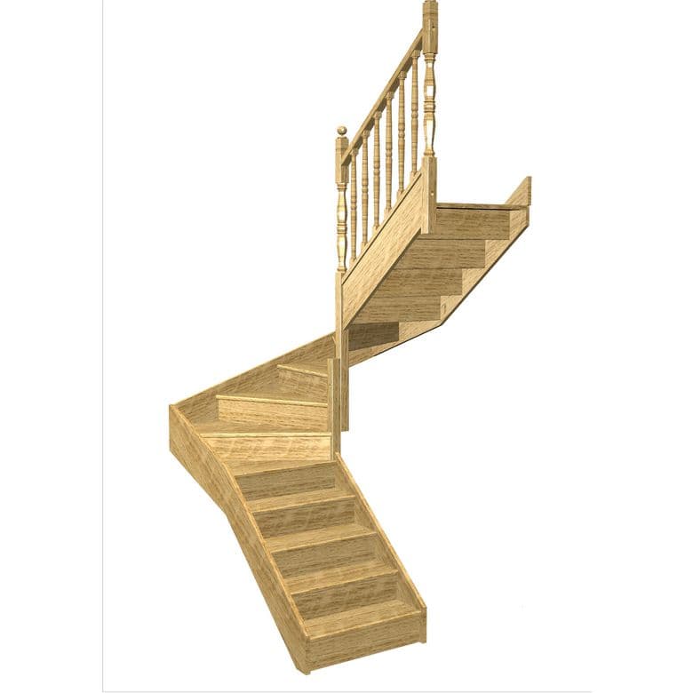 Escalier Faubourg double quart tournant intermédiaire rampe Antique | Lapeyre