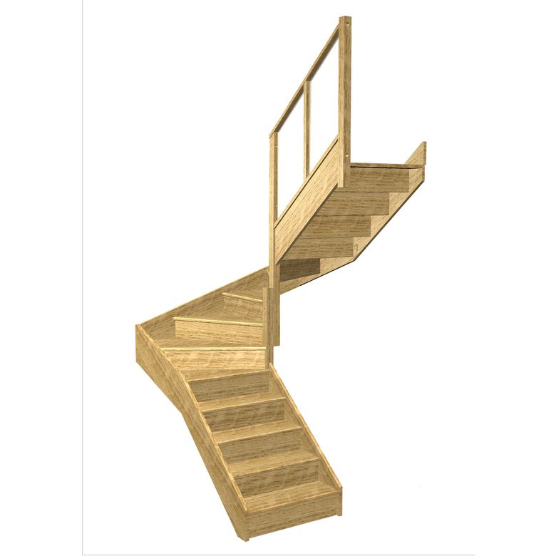 Escalier Faubourg double quart tournant intermédiaire rampe Emerence | Lapeyre