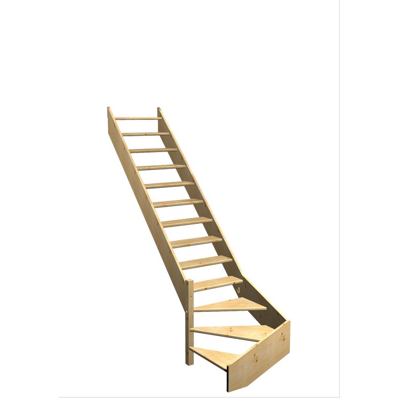 Escalier Aria quart tournant bas sans rampe | Lapeyre