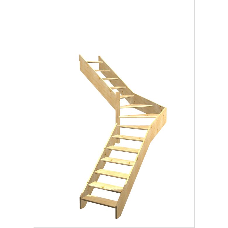 Escalier Aria quart tournant intermédiaire sans rampe | Lapeyre