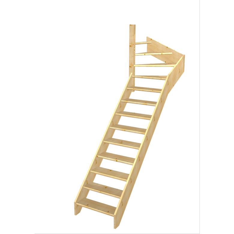 Escalier Aria quart tournant haut sans rampe | Lapeyre