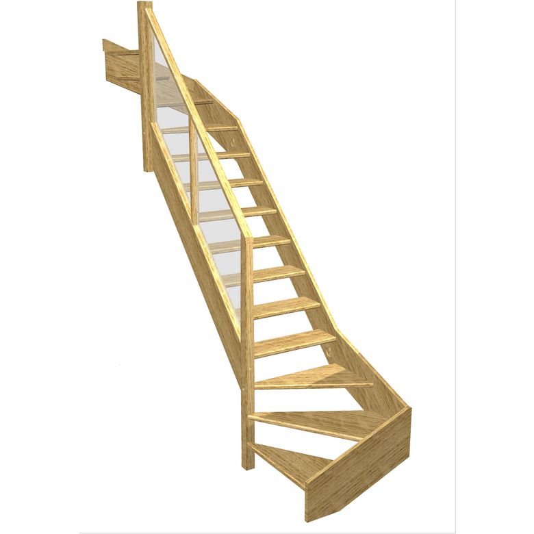 Escalier Aria double quart tournant haut & bas rampe Emerence | Lapeyre