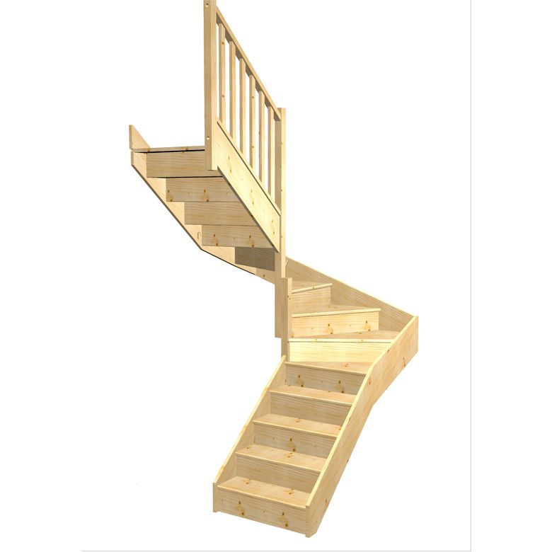 Escalier Faubourg double quart tournant intermédiaire rampe Moulure | Lapeyre