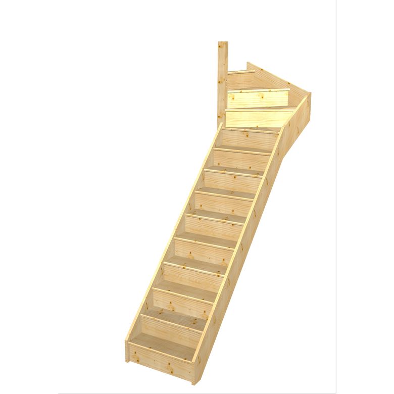 Escalier Faubourg quart tournant haut sans rampe | Lapeyre