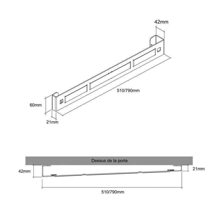 RANGE COUVERCLE ELASTIQUE  L.79 NOIR MAT-Lapeyre