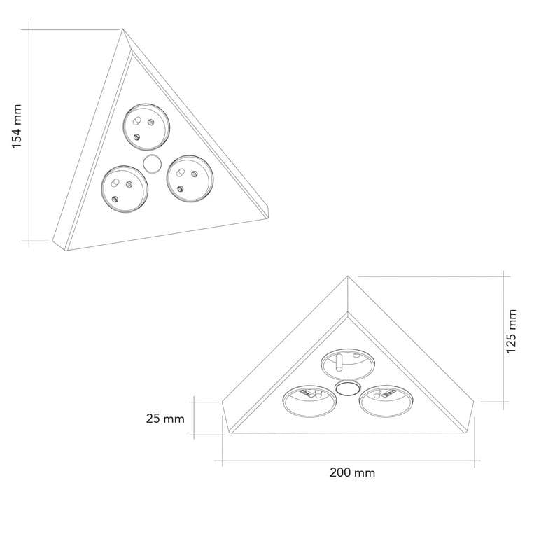 BLOC 3 PRISES TRIANGULAIRE D'ANGLE-Lapeyre