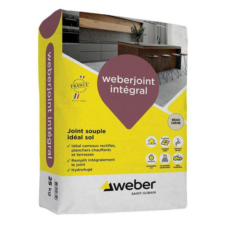 Joint WEBER beige crème 25KG| Lapeyre