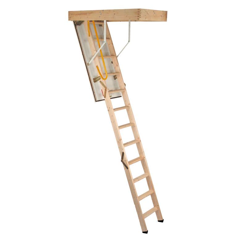 Escalier Escamotable bois isolant plus avec rampe - Lapeyre