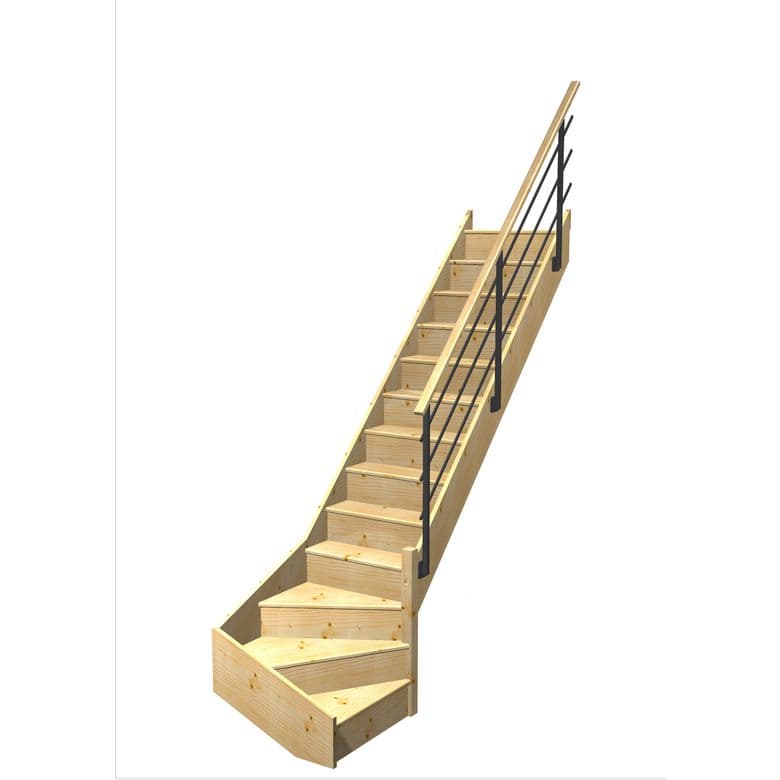 Escalier Faubourg Quart tournant bas rampe Evan-.Lapeyre