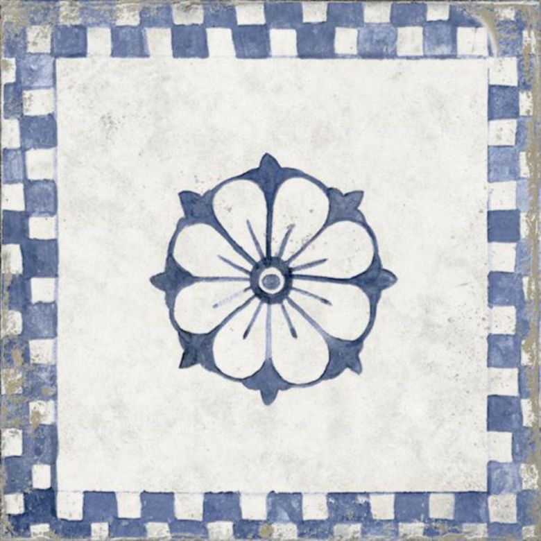 Carrelage décor HERA damier fleuri 20 x 20 cm - Carrelage - Lapeyre