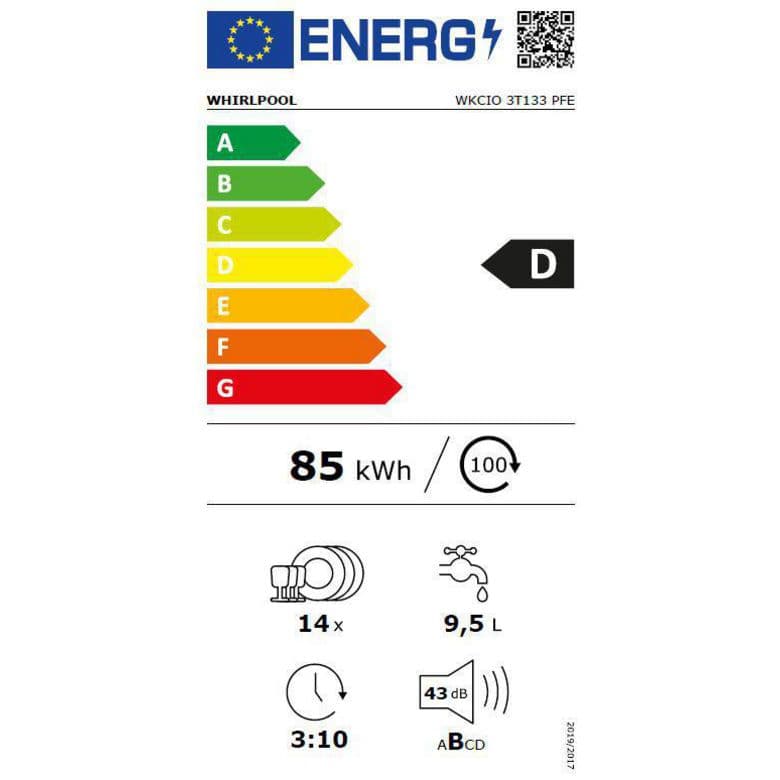 Lave-vaisselle intégrable WHIRLPOOL 43 dB L. 60 cm - Cuisine