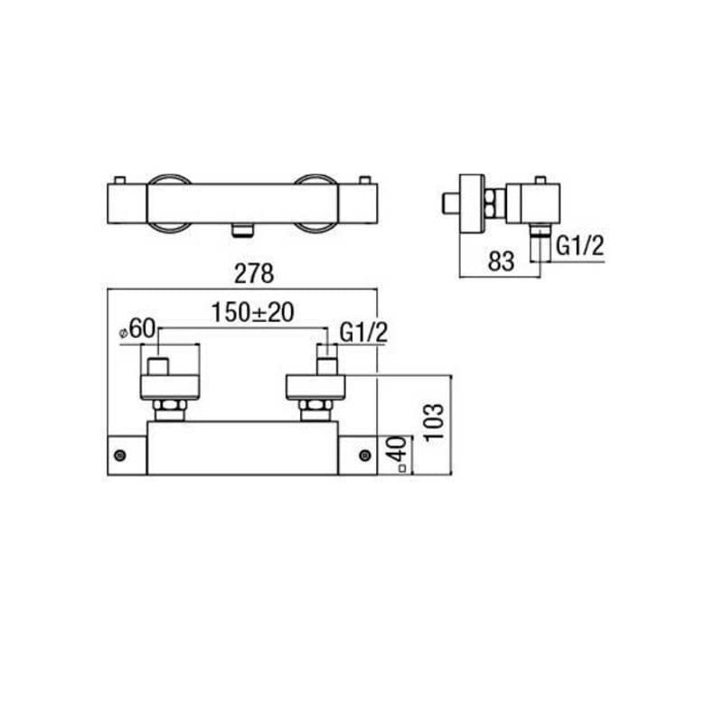 Mitigeur thermostatique douche DIAMANT - Salle de bains