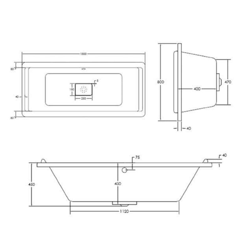 Baignoire droite acryl SOFA - Salle de bains